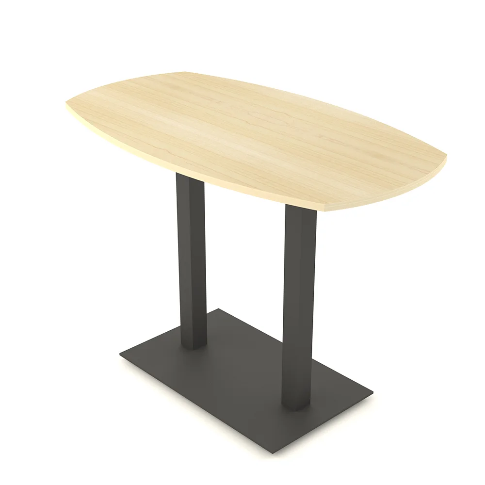 60" Small Arc Boat Bistro Height Table Square Double Base Bar Table