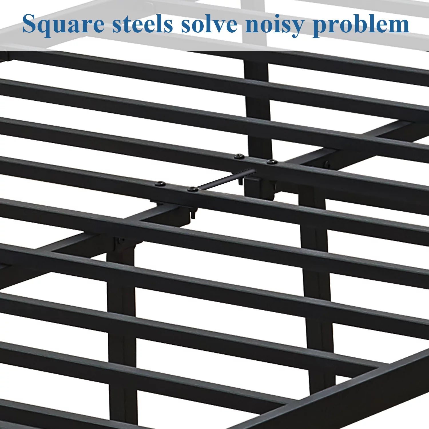 Antique Queen Size Platform Bed with Victorian Iron Headboard/Slats Support