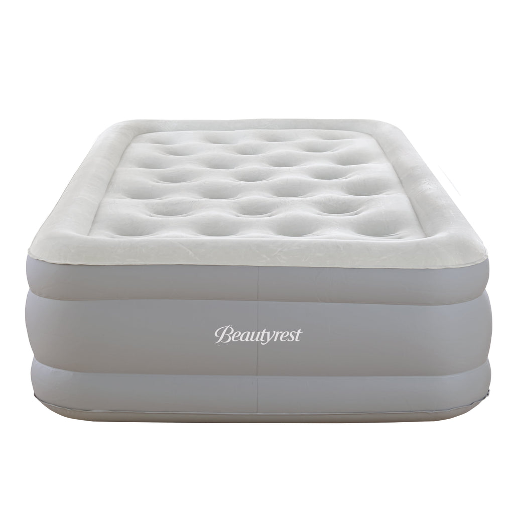 Beautyrest Sky Rise 18" Queen Air Bed Mattress, Raised Inflatable Blow-up Bed, Powerful Pump, Adjustable Firmness