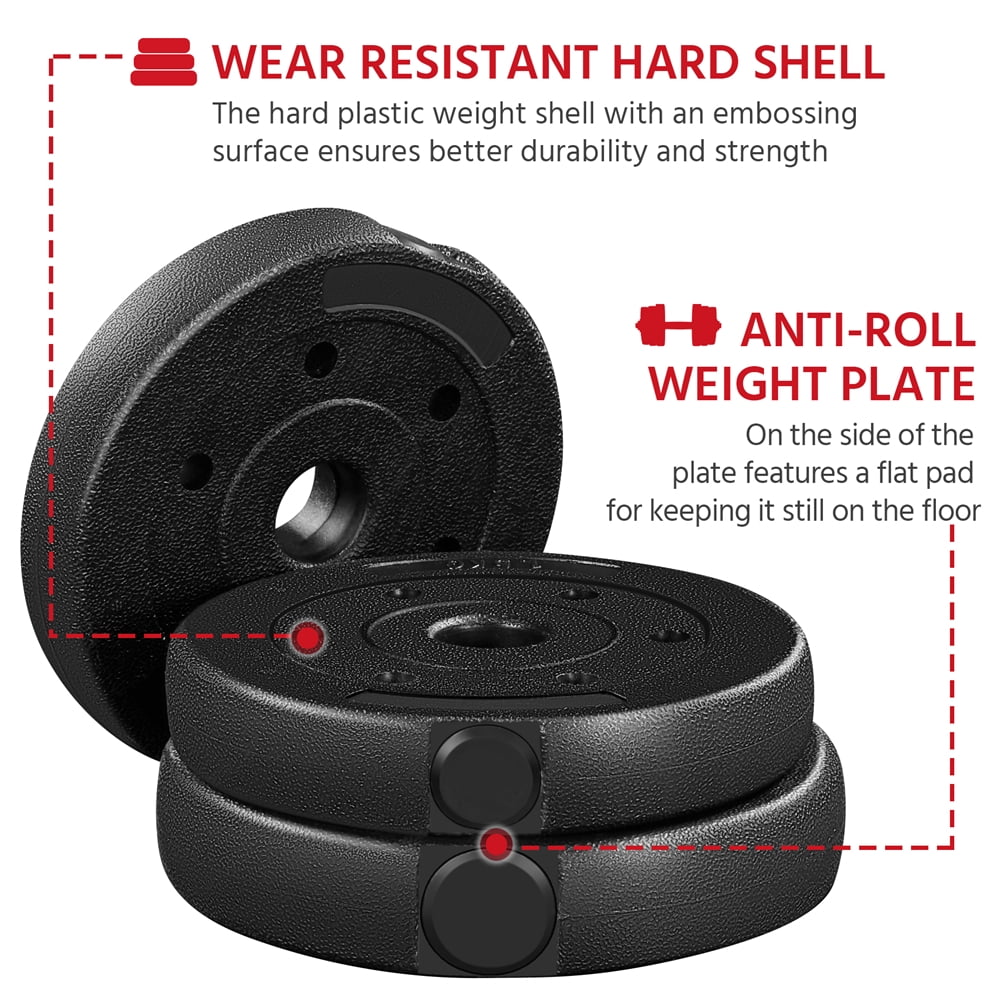 Alden Design Adjustable Dumbbell Set for Home and Gym Exercise, Black, 44 Lb