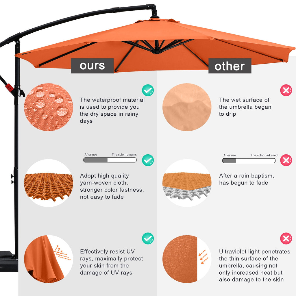 ABCCANOPY 10 FT Patio Umbrellas with Crank & Cross Base for Garden, Backyard, Pool and Beach, 12+ Colors(Turquoise)