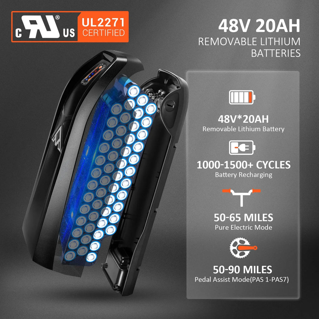 Addmotor Electric Trike, 750W (Peak 1400W) 90Miles Electric Tricycle for Adults, 48V 20Ah Folding 3 Wheel Electric Bikes with Parking Brake & Rear Speed Differential, E-310 Gray