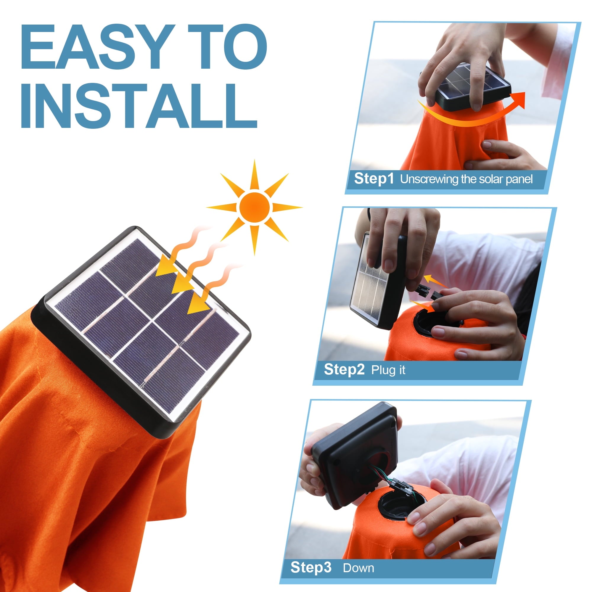 ABCCANOPY 7.5ft Patio Solar Umbrella LED Outdoor Umbrella with Tilt and Crank, Turquoise