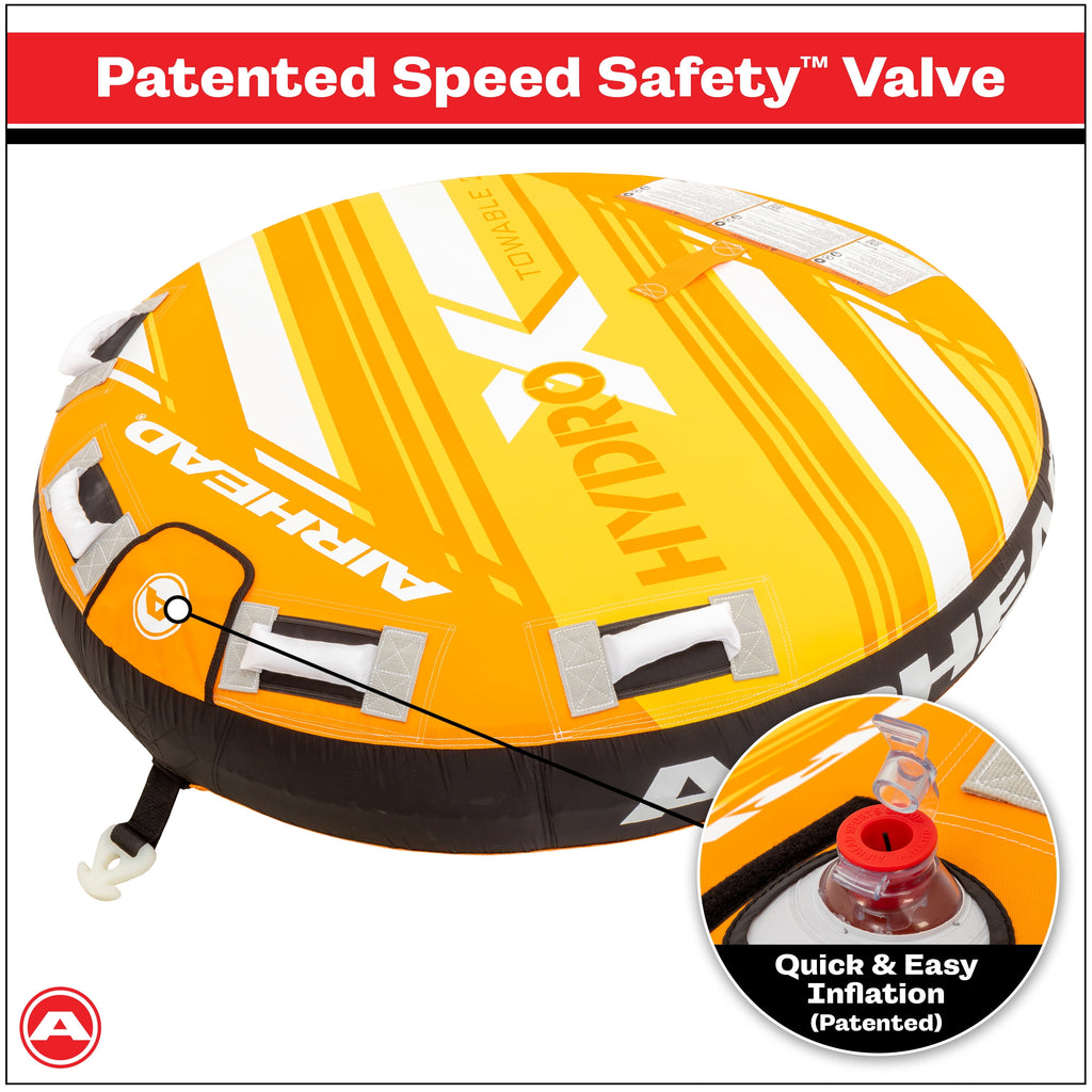 Airhead Hydro X 2 Person Towable Tube for Boating, Orange