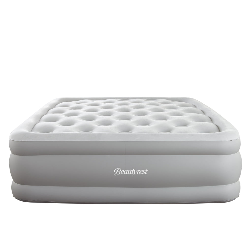 Beautyrest Sky Rise 18" Queen Air Bed Mattress, Raised Inflatable Blow-up Bed, Powerful Pump, Adjustable Firmness