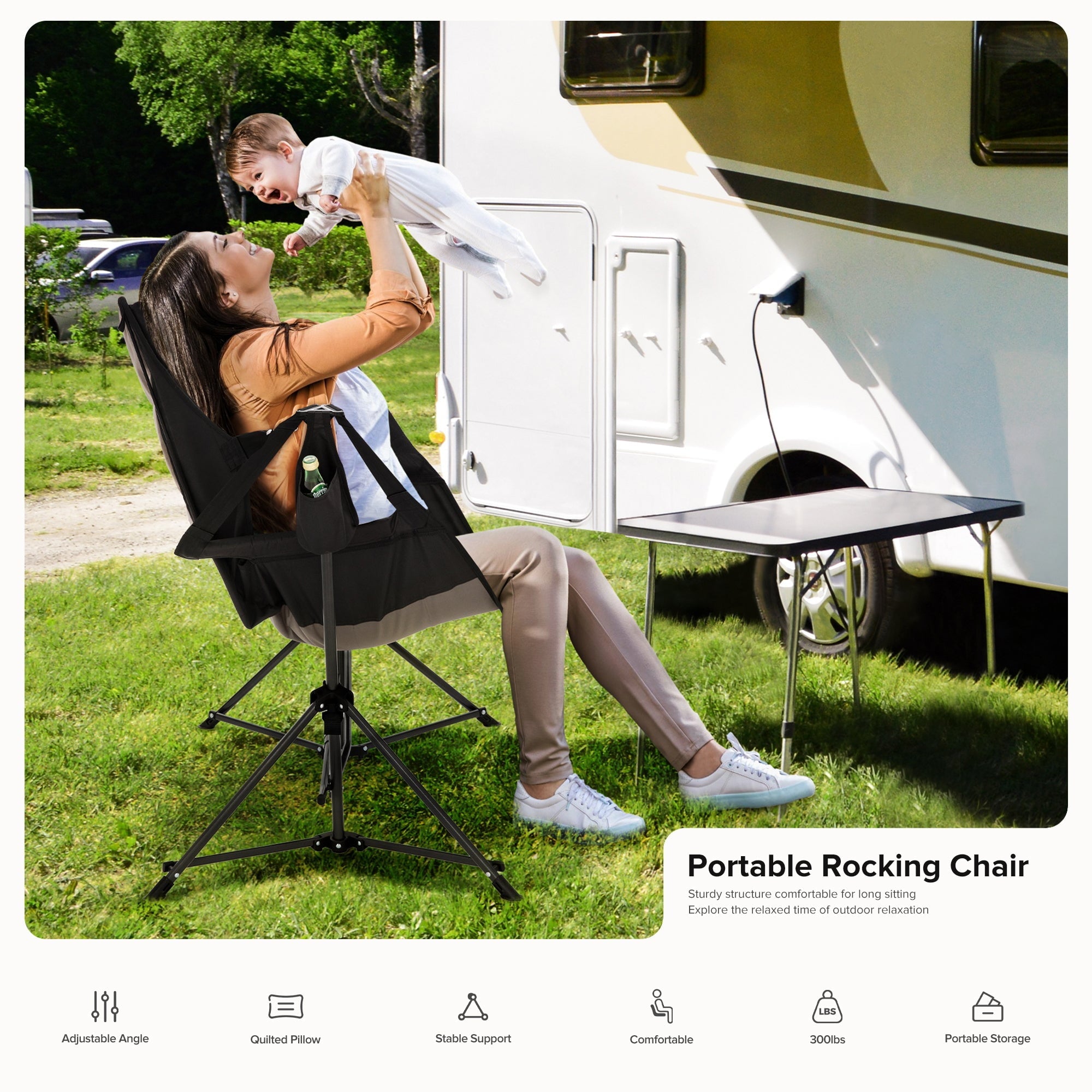 Alpha Camper Hammock Camping Chair Folding Rocking Chair