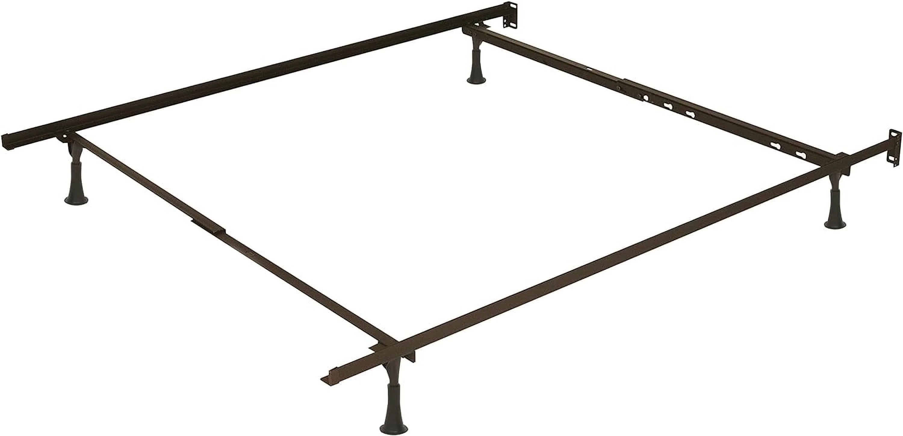 Adjustable Bed Base - Heavy Duty Steel Bed Frame, Metal Bed Frame Expands To Full Bed Rails, Full/Queen Bed Frame - 5.25” H Bed Frame , Universal Headboard Brackets, Black