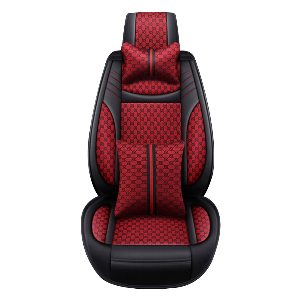 Aotiyer Universal Car Seat Covers 5PCS Full Set Car Seat Covers Accessories Breathable Leather Automotive Seat Covers for Most Cars SUVs Pick-up Trucks