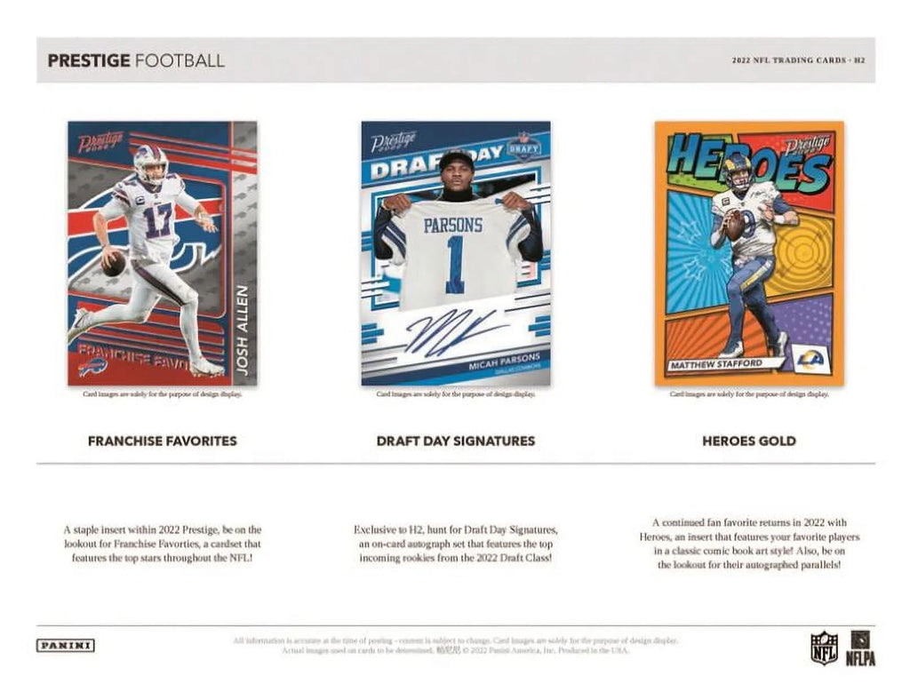 2022 Panini Prestige Football H2 Hobby Box