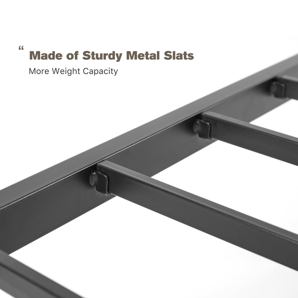 Bed Frame - Full Size Heavy Duty Platform Bed with Underbed Storage, 14-Inch High Steel Slat Support, Non-Slip Design, No Box Spring Required