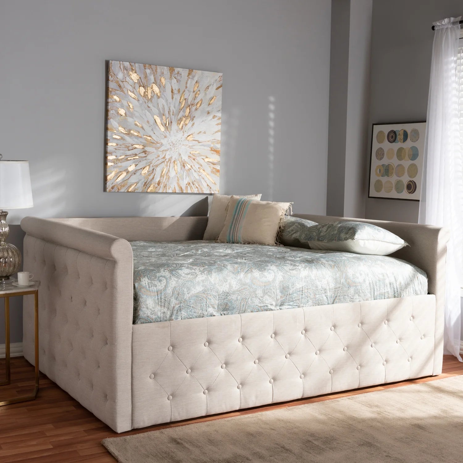 Baxton Studio Amaya Modern and Contemporary Fabric Upholstered Daybed