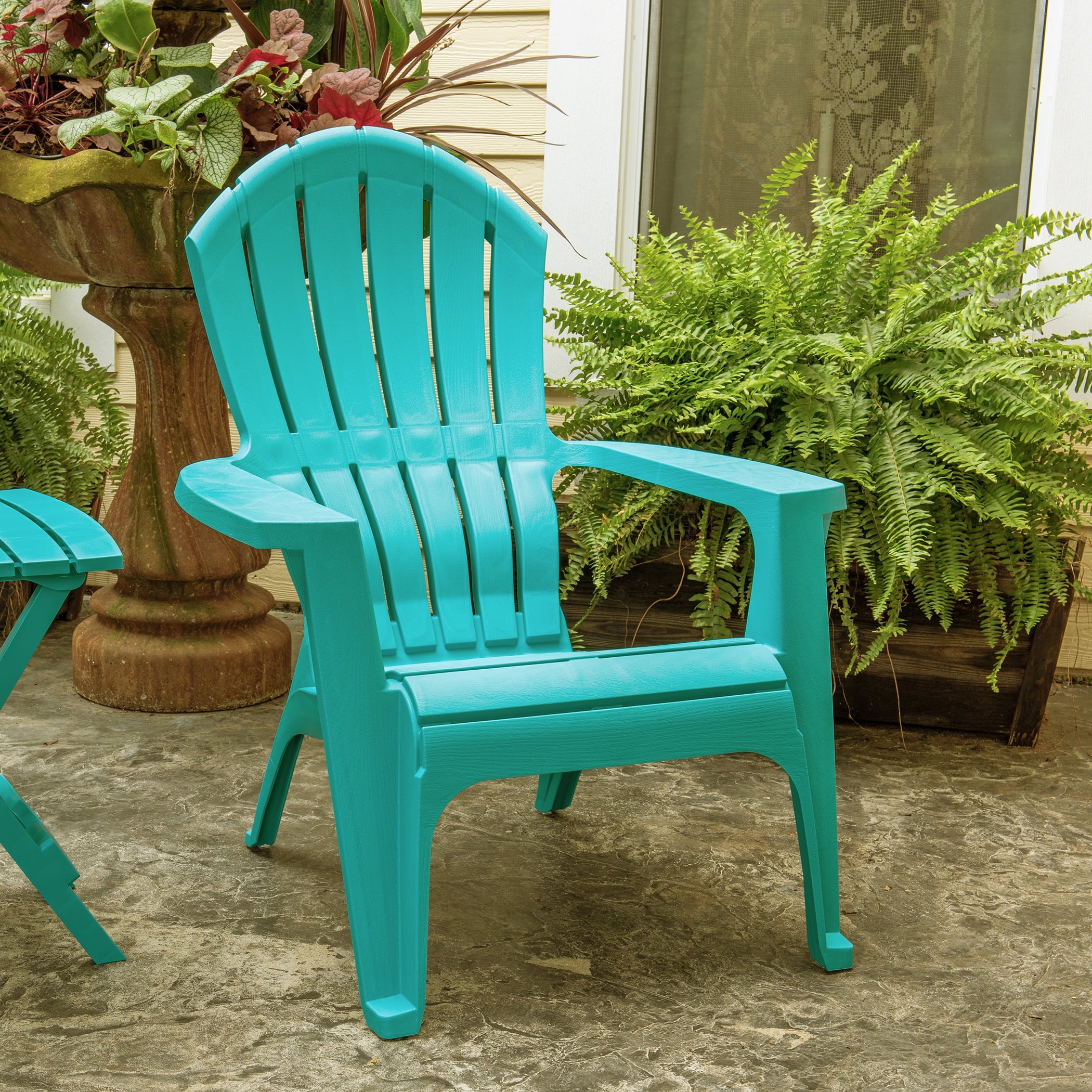 Adams Manufacturing RealComfort Outdoor Resin Stackable Adirondack Chair  Gray