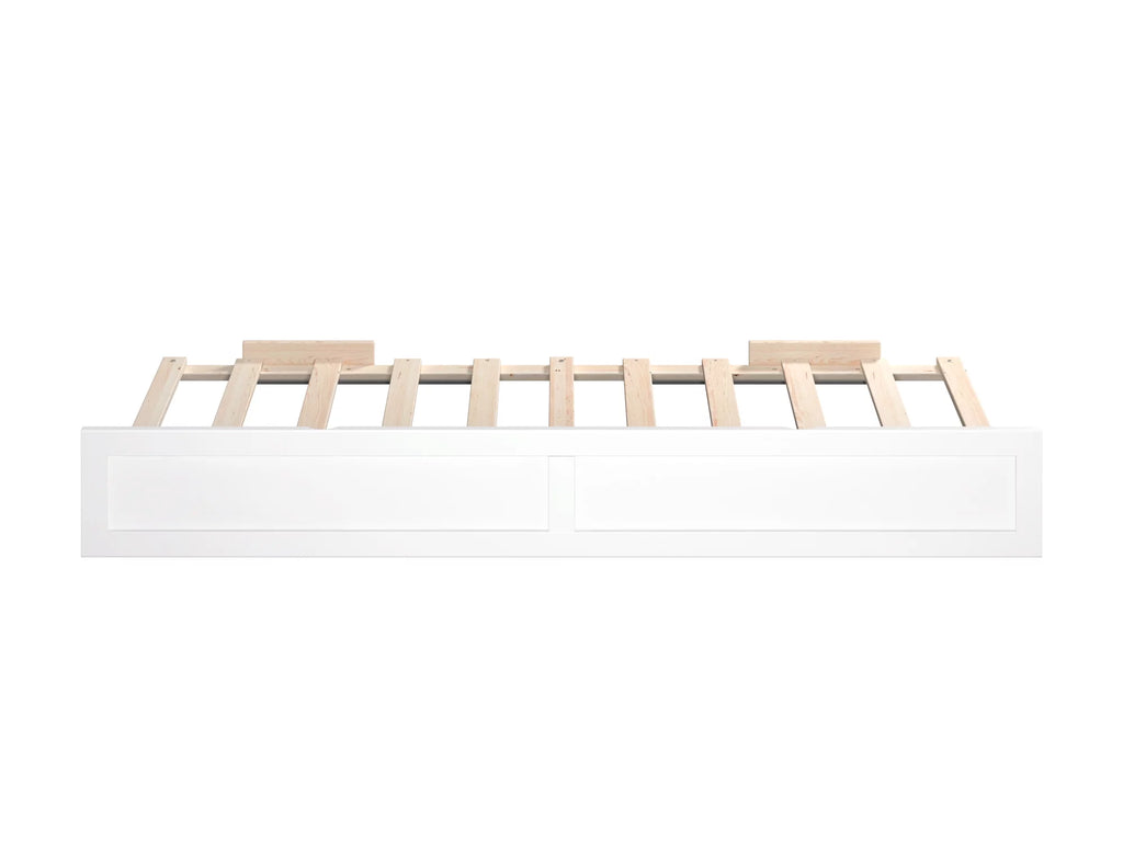 AFI Twin Roll Out Wood Trundle Bed Frame with Wooden Slat Supports, White