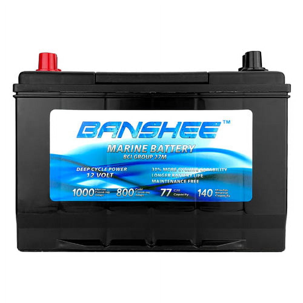 Banshee  Deep Cycle Marine Trolling Motor Battery for Replacement Optima D27M 8027-127 - Group Size 27