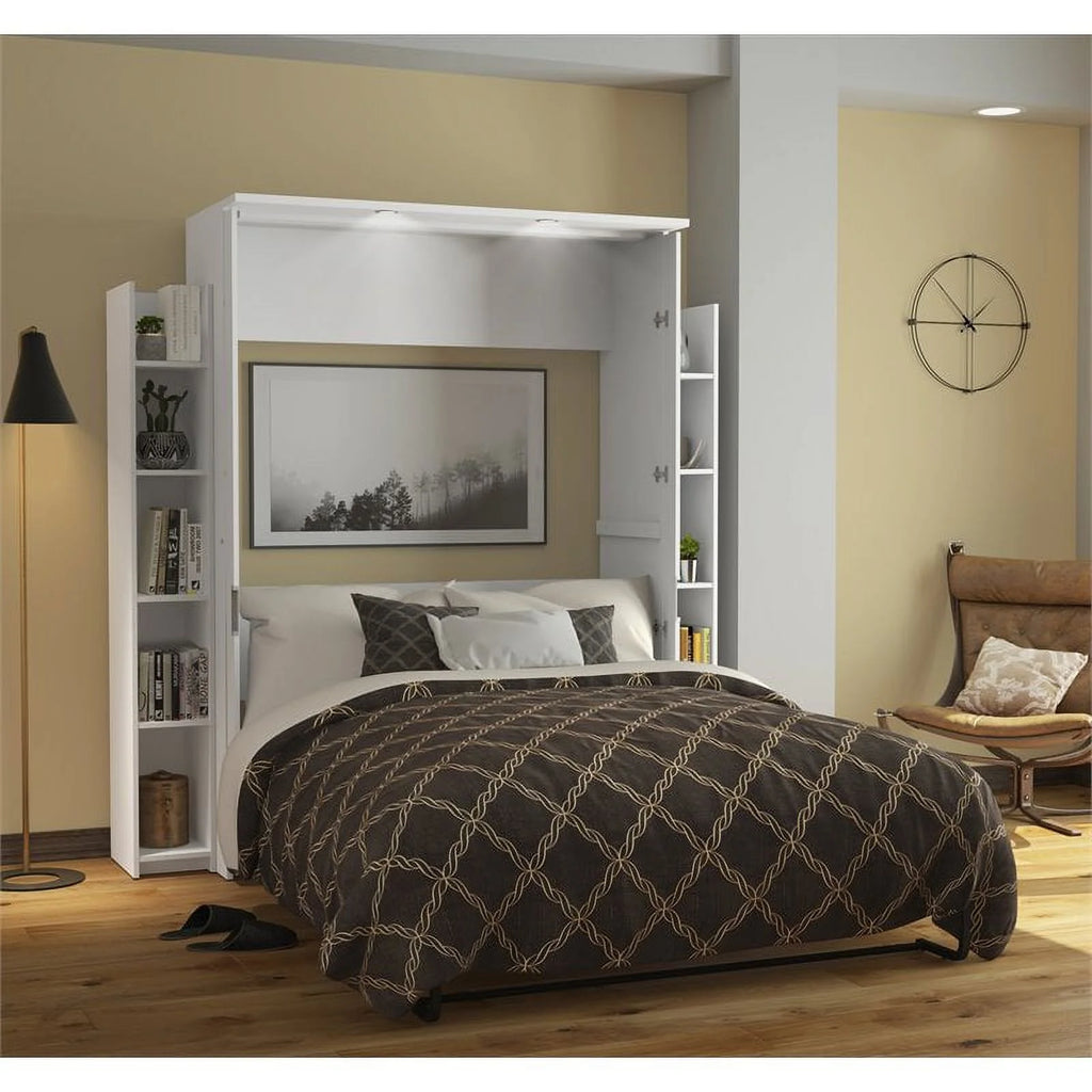 Atlin Designs 79" Full Murphy Bed and 2 Storage Units in White