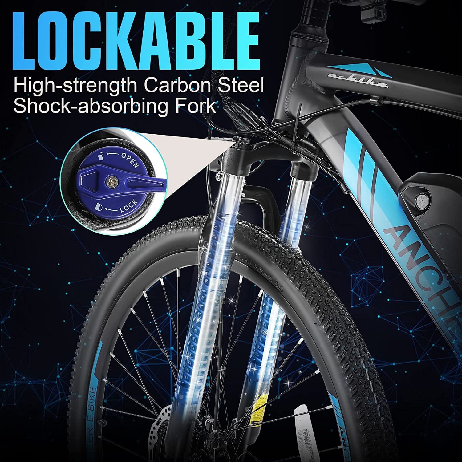 ANCHEER 500W Electric Bike for Adults 27.5" Electric Mountain Bike 3 Hours Fast Charge, Ebike for Adults with 48V 10.4Ah Removable Battery, Color LCD Display UL2849