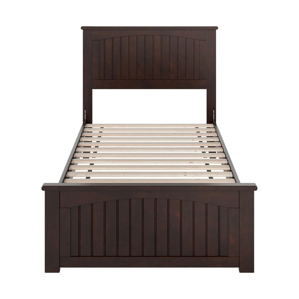 AFI Naples Twin XL Solid Wood Low Profile Platform Bed with Matching Footboard, Espresso