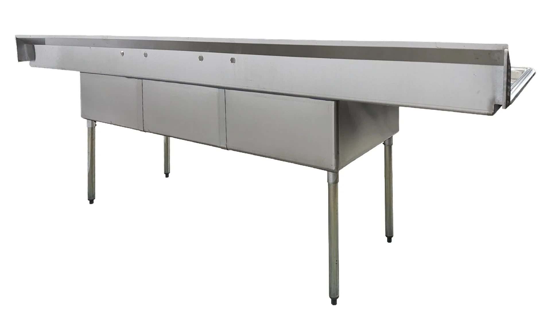 120 in. Stainless Steel 3 Compartment Sink, Freestanding Commercial Sink, NSF Certified