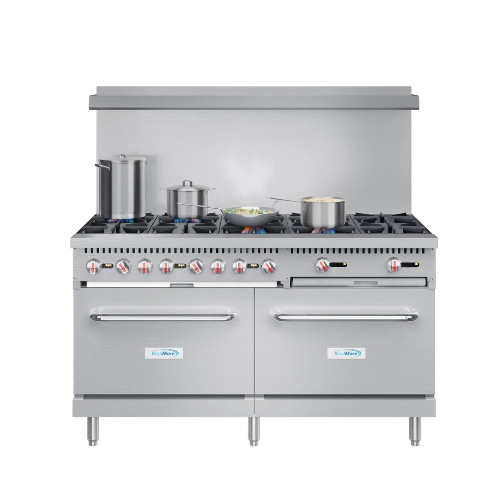 60 in. 10 Burner Commercial LP Range with Oven in Stainless-Steel (KM-CR60-LP)
