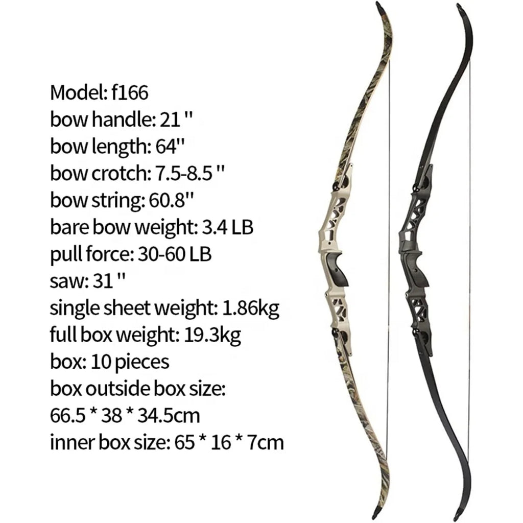 64 inch 30-60 lbs Outdoor Shooting Alloy Material Jungle Coating Hunting and Archery Adult Bow （camo 40lbs）