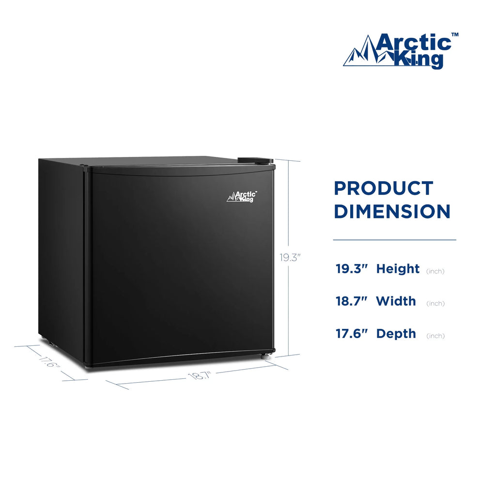 Arctic King 1.7 Cu ft No Freezer Mini Fridge, Black, E-Star, ARM17A5ABB