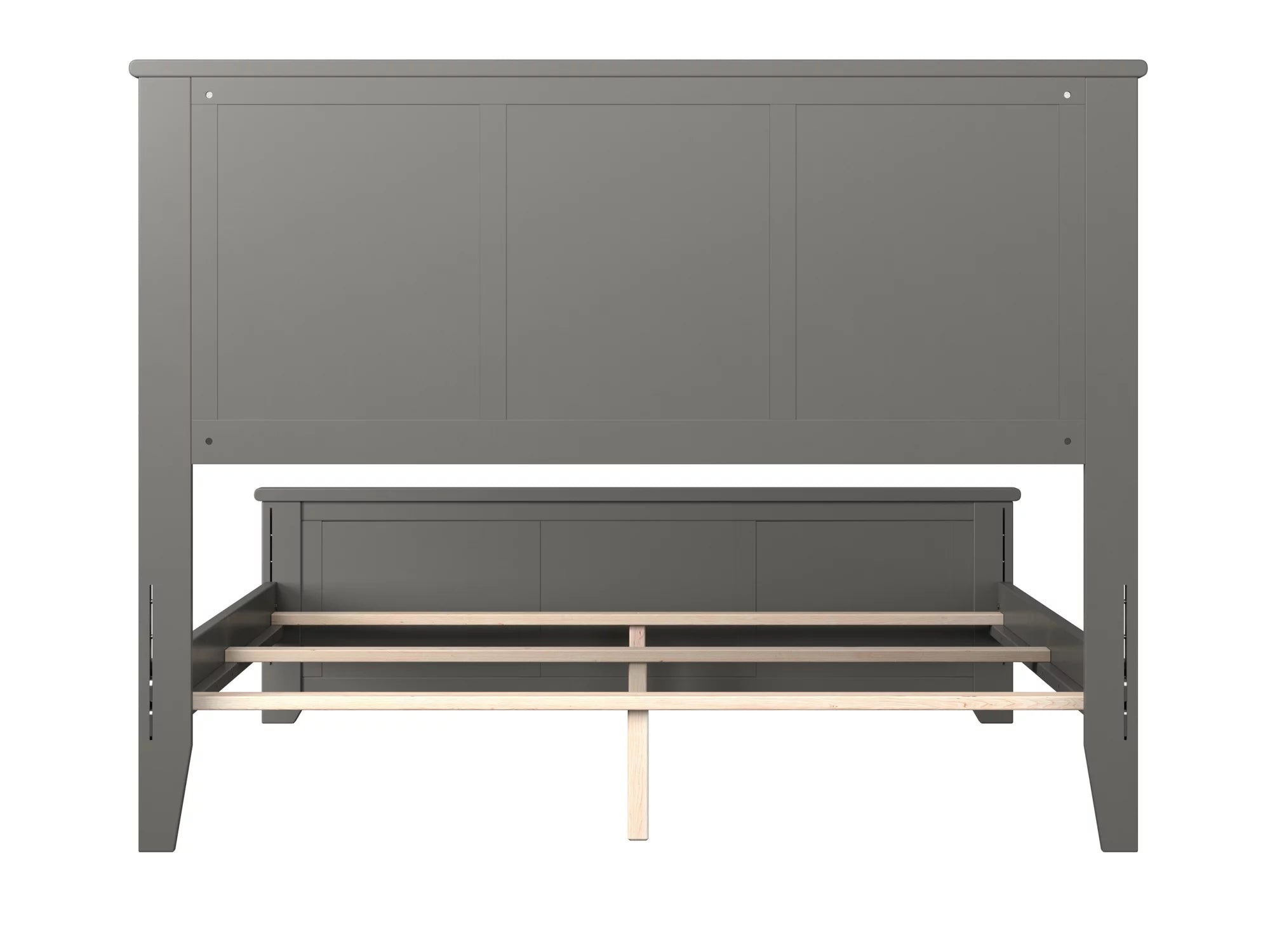 AFI Madison Full Solid Wood Traditional Bed with Matching Headboard Footboard Set in Grey