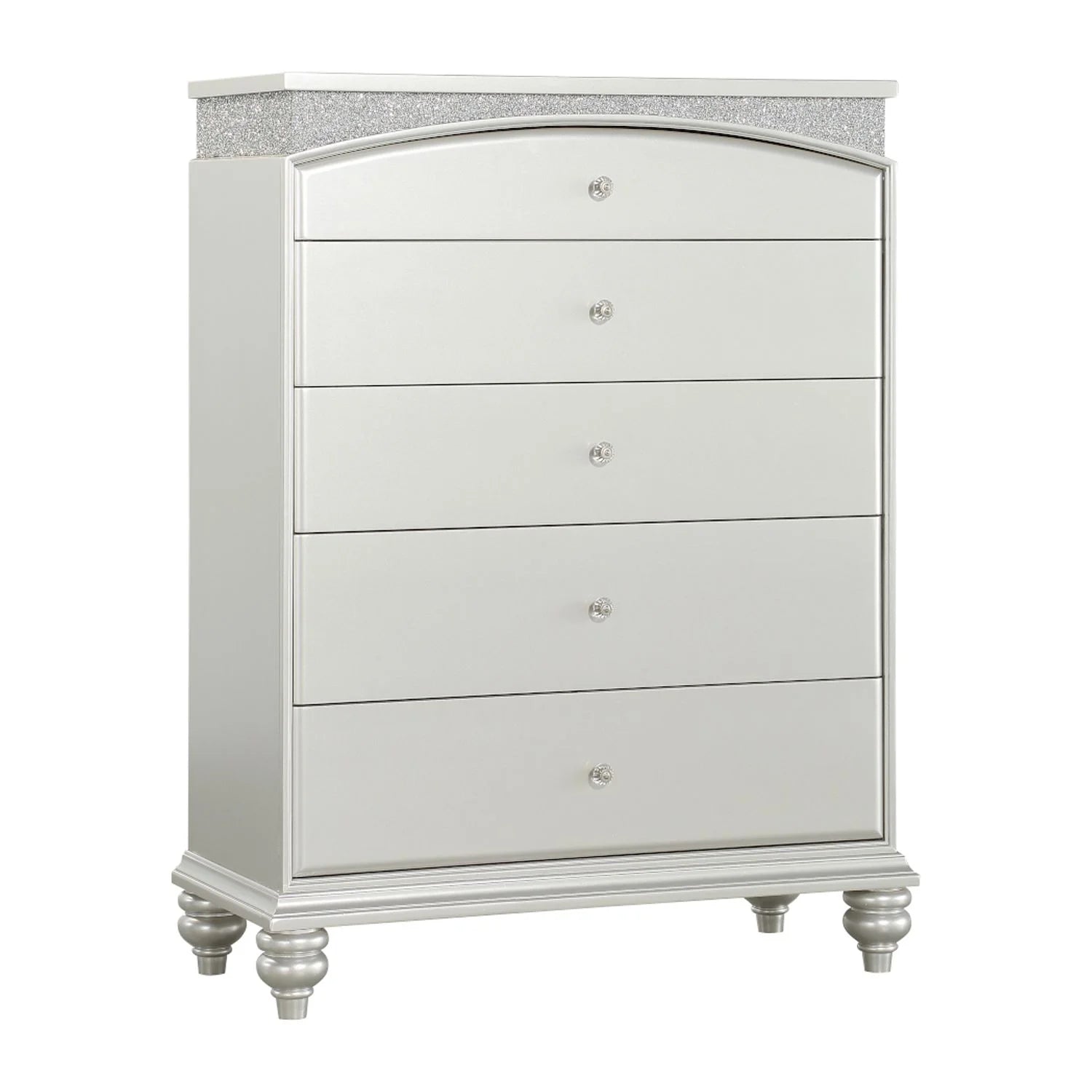 ACME Maverick 5-Drawer Wooden Chest in White Platinum