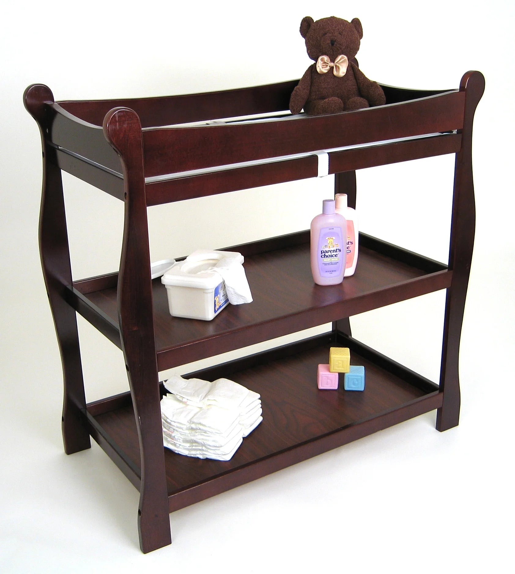 Badger Basket Sleigh Style Baby Changing Table - Cherry