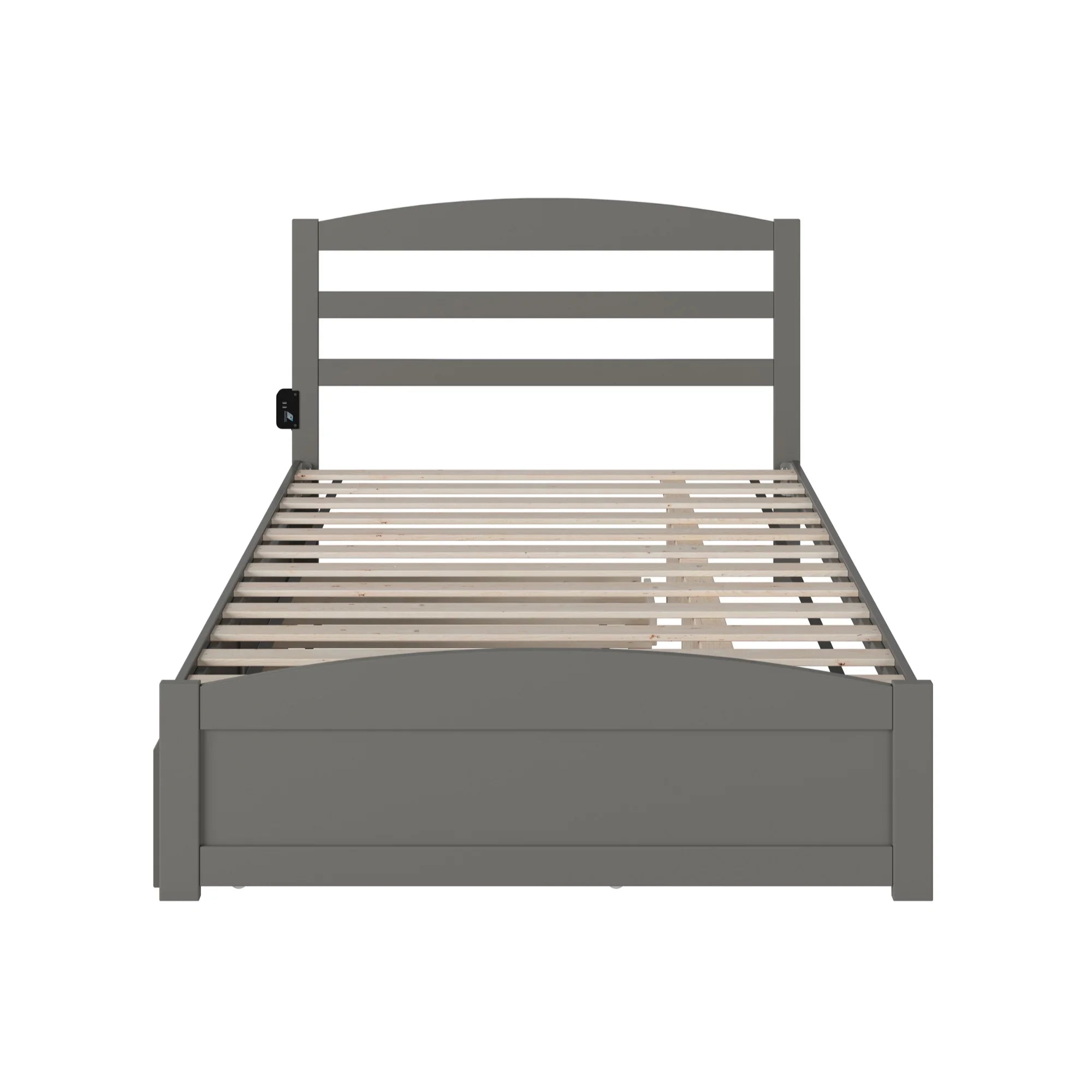 AFI Warren Solid Wood Full Bed w/ Footboard & Twin Trundle in Gray