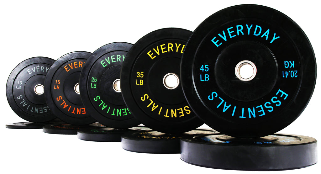 BalanceFrom Olympic Bumper Plate Weight Plate with Steel Hub, Color Coded, 260 lbs Set, Multiple Packages