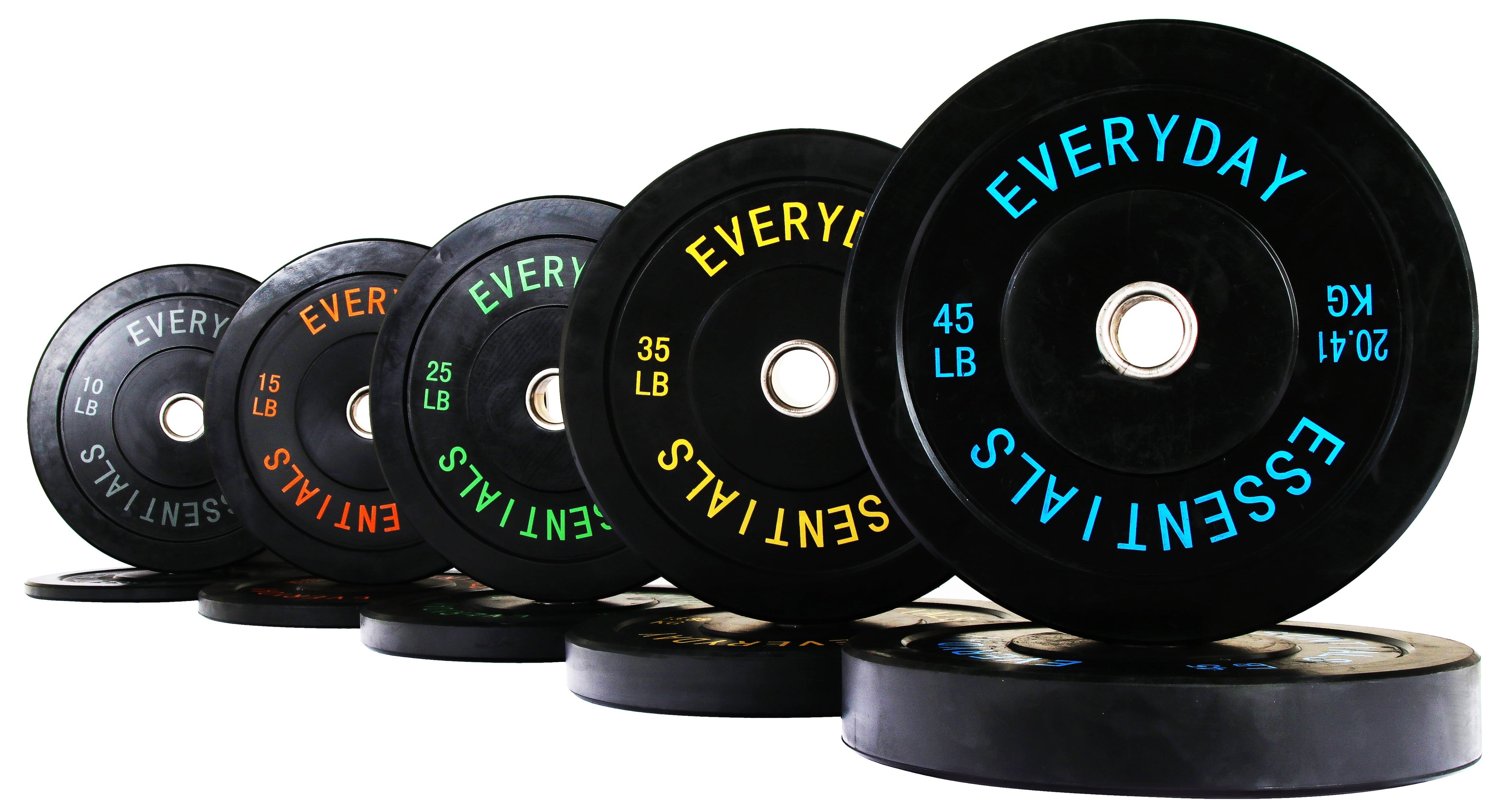 BalanceFrom Olympic Bumper Plate Weight Plate with Steel Hub, Color Coded, 260 lbs Set, Multiple Packages