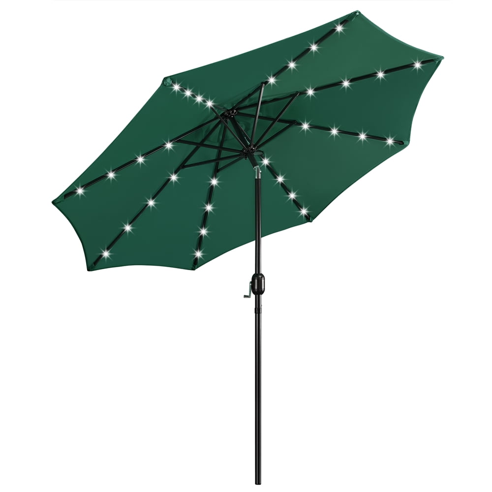 Alden Design 7.5ft Standard Patio Umbrella with LED Lights, Tan