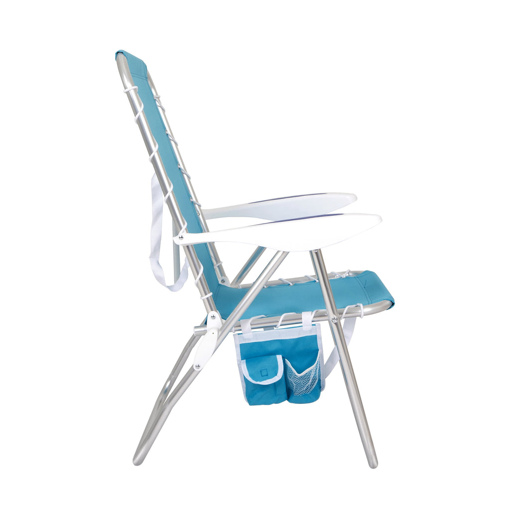 2-Pack Mainstays Reclining Bungee Beach Chair, Teal
