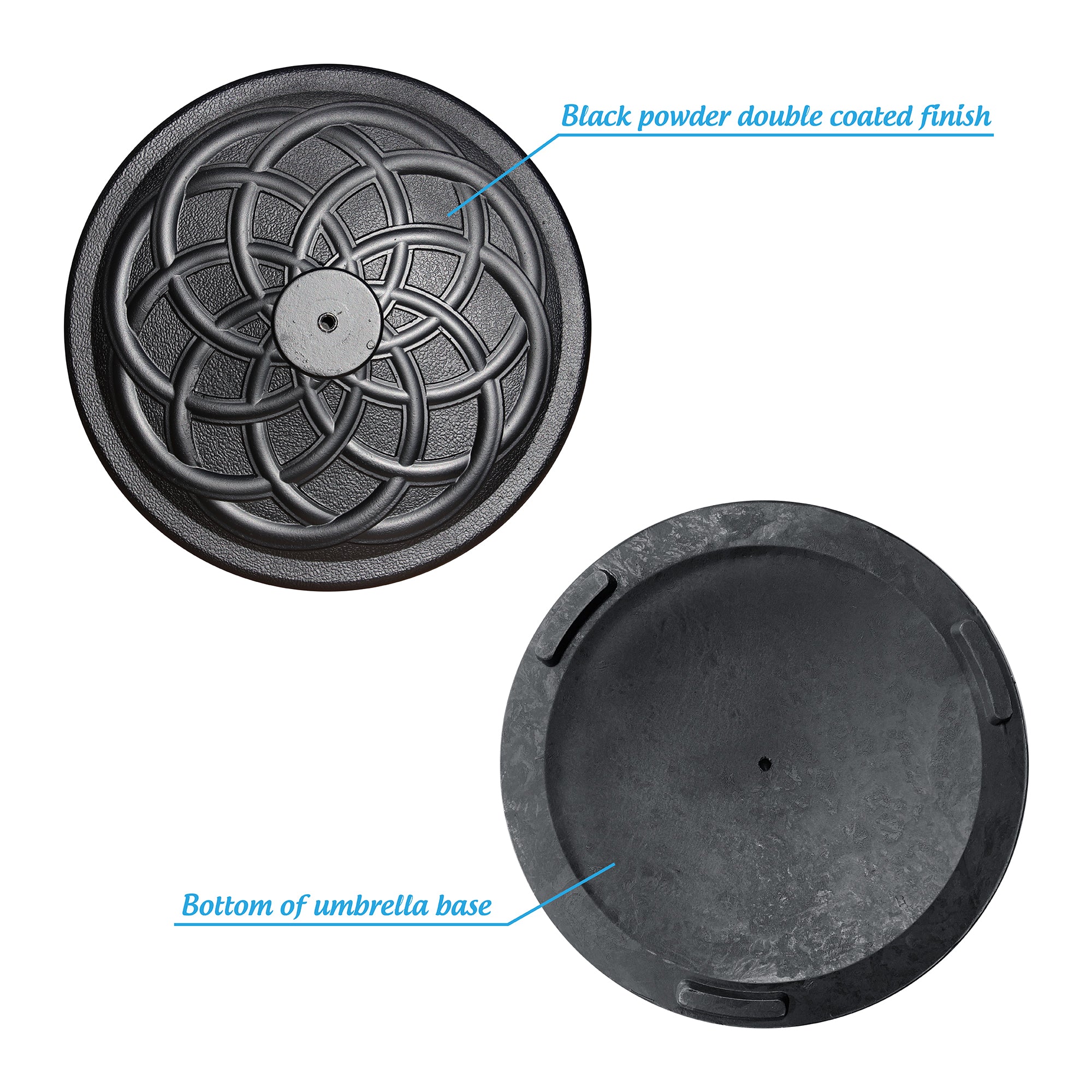Abble 27lbs Heavy Duty Powder Coated Resin Round Umbrella Base Black