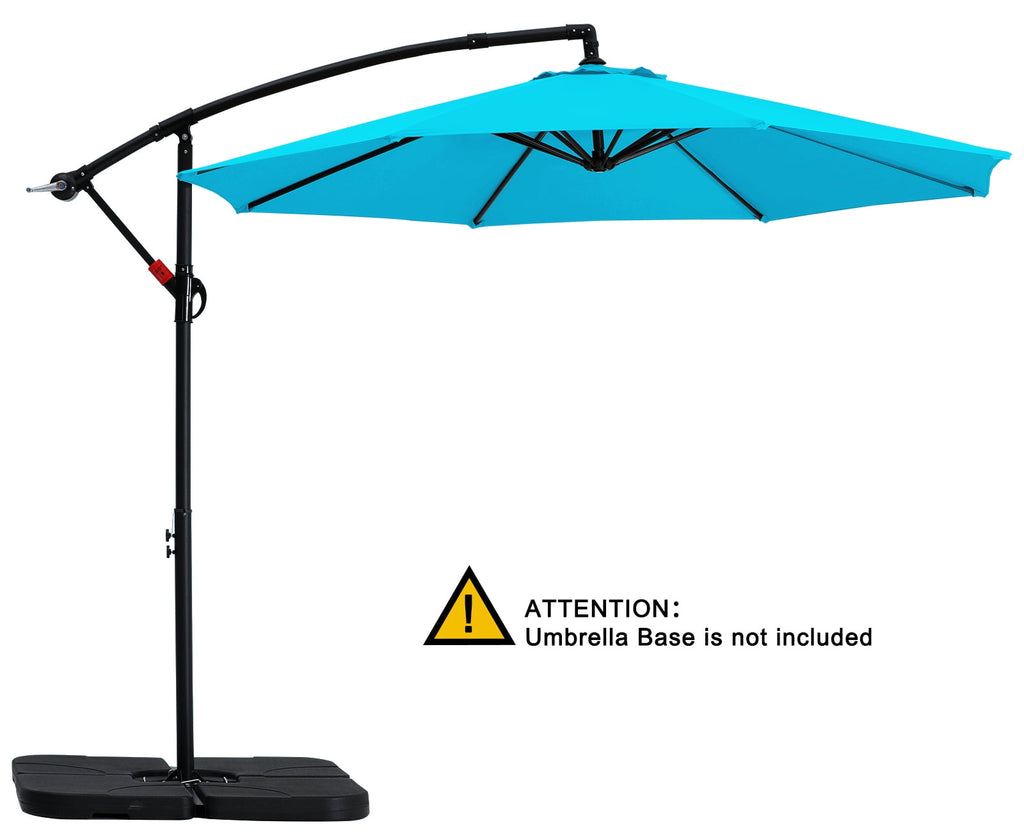 ABCCANOPY 10 FT Patio Umbrellas with Crank & Cross Base for Garden, Backyard, Pool and Beach, 12+ Colors(Turquoise)