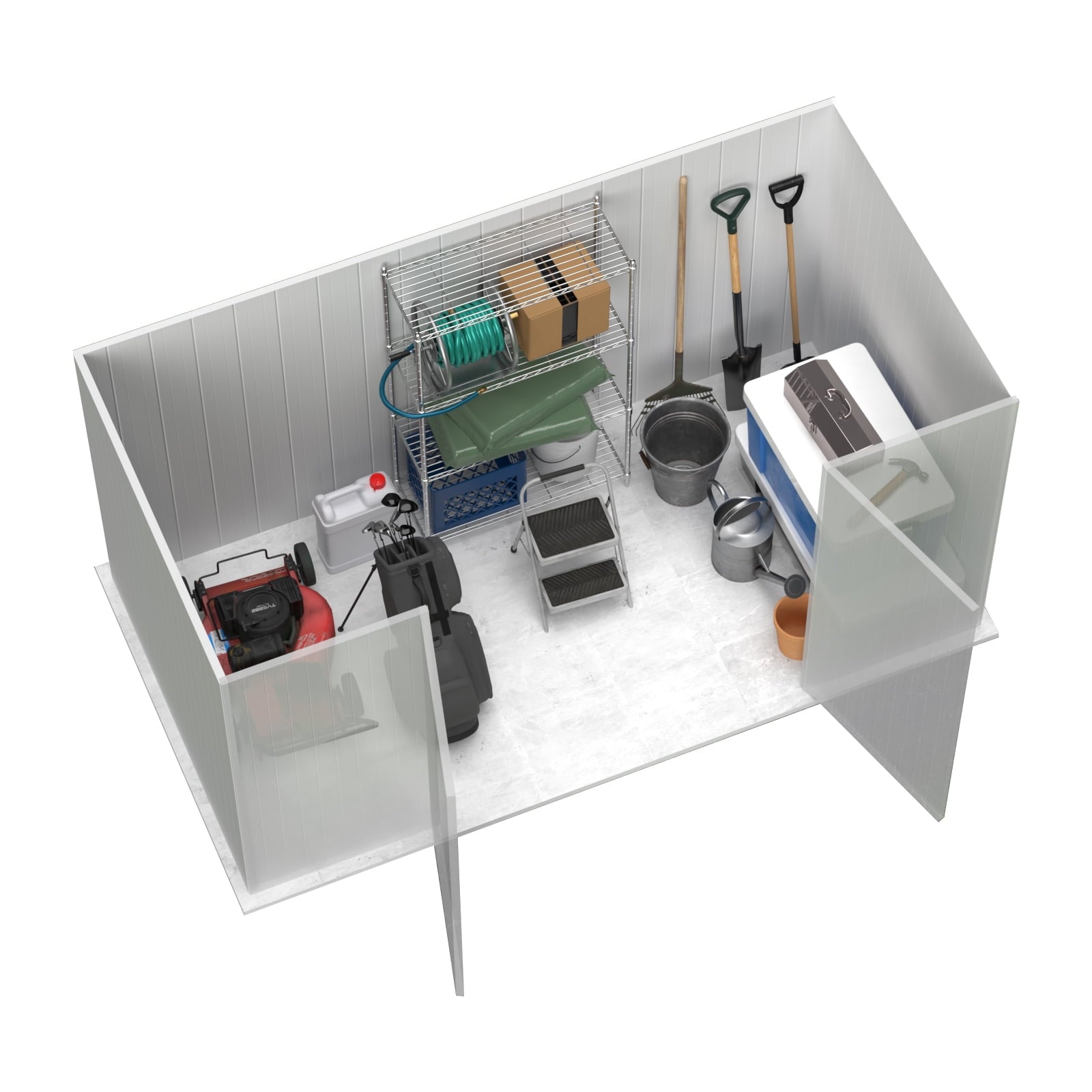 Absco Shed Premier 10 x 5 ft. Galvanized Steel and Metal Storage Shed, Gray