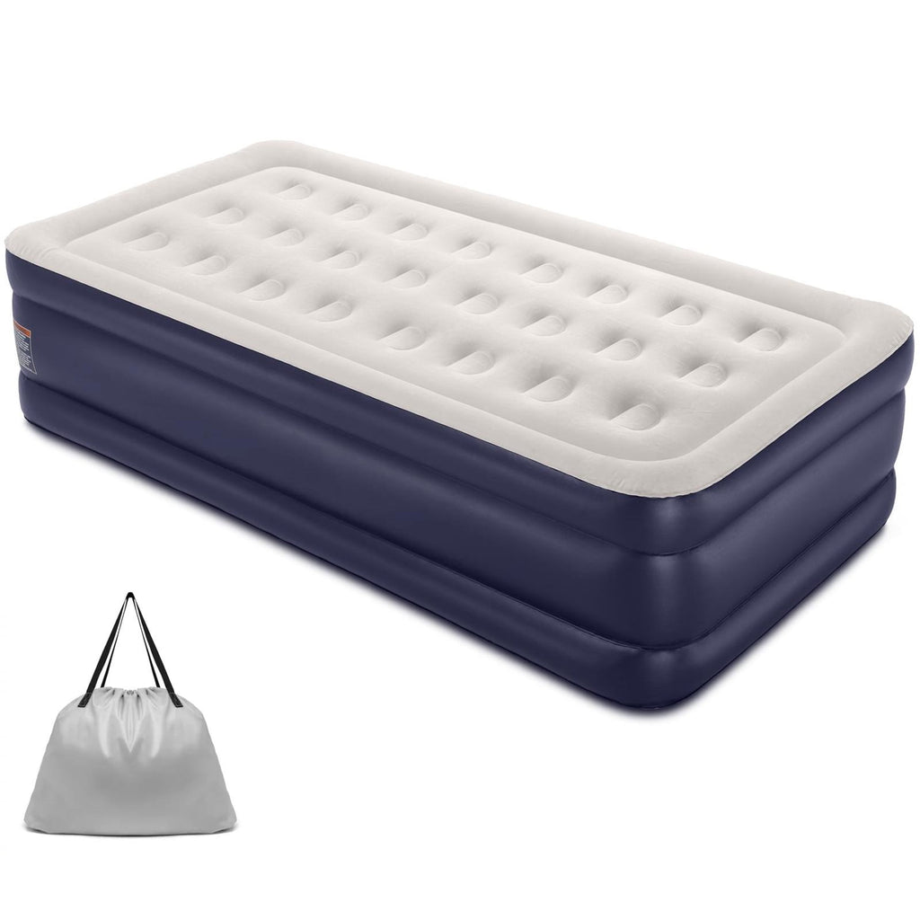 18 Inch High Air Mattress Queen with Built in Pump, Elevated Quick Inflation/Deflation Inflatable Beds, High Durability Blow Up Mattresses for Camping, Indoor Colchon, Guests Air Bed, Black