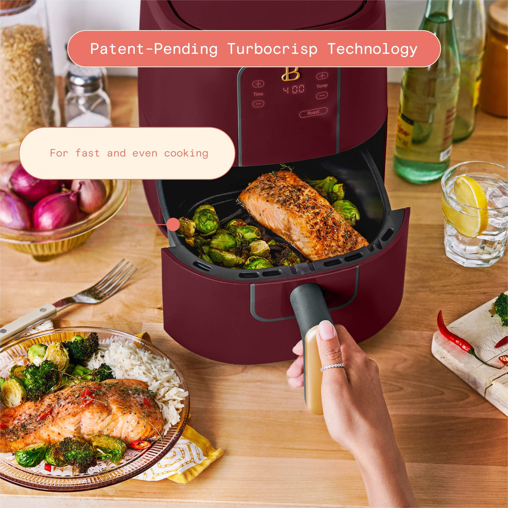 Beautiful 3 Qt Air Fryer with TurboCrisp Technology, White Icing by Drew Barrymore