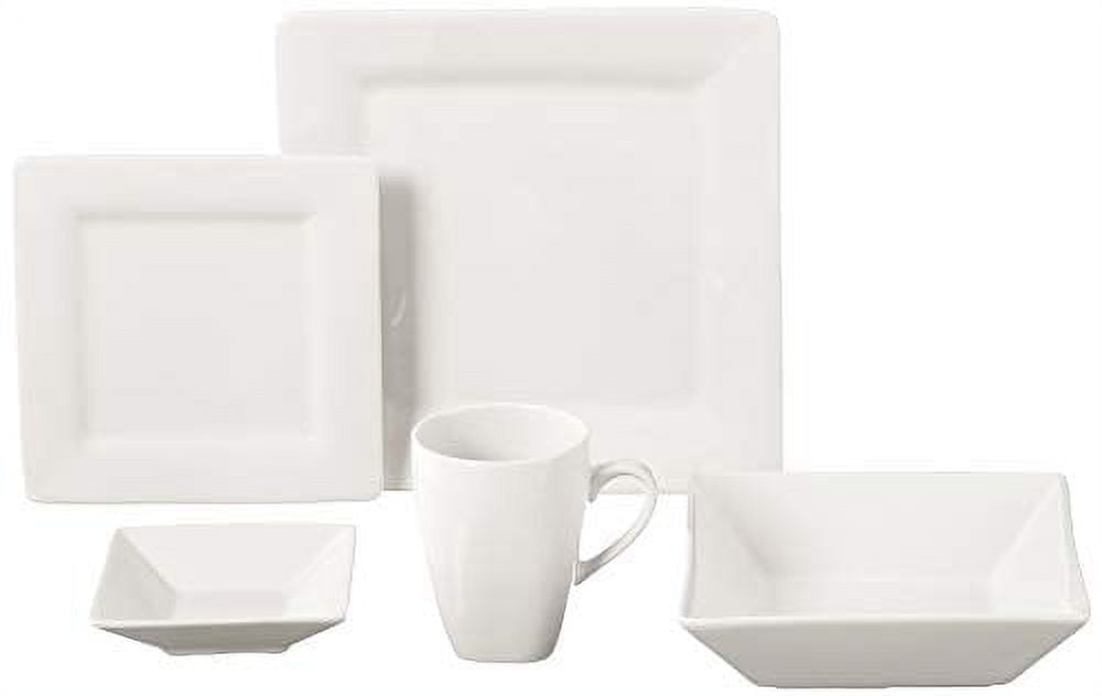 10 Strawberry Street Nova Square 40 Piece Stoneware Dinnerware Set, Gray
