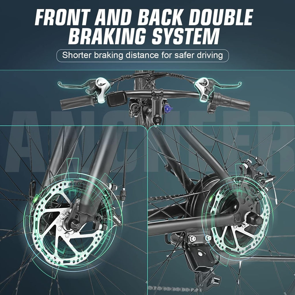 ANCHEER Gladiator 500W 26" Electric Bike for Adults, Electric Mountain Bike with 2.1” eMTB Tire, 48V 10.4Ah Battery, 3H Fast Charge, Shimano 21 Speed, Adults Electric Bicycle