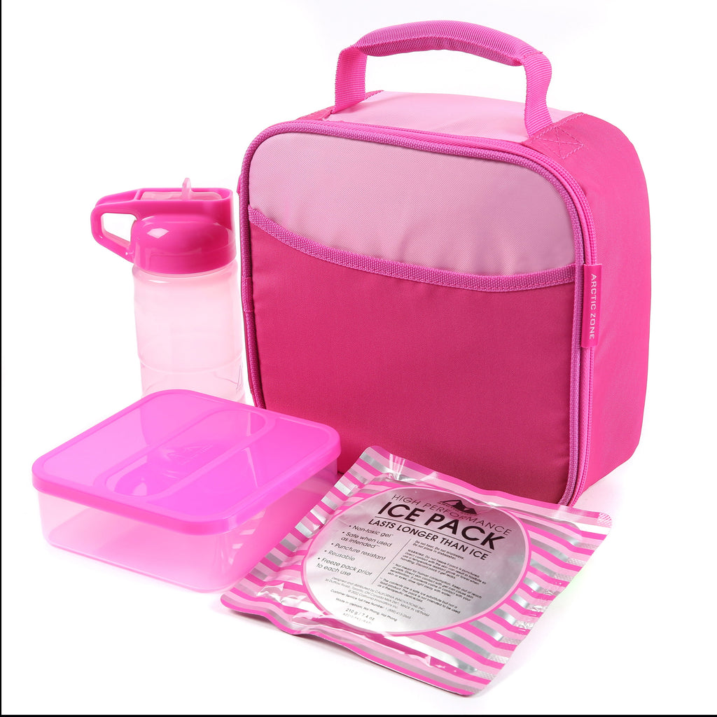 Arctic Zone Upright Reusable Lunch Box Combo with Accessories, Unicorn