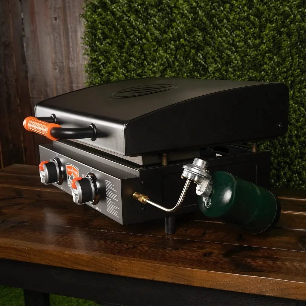 22 Inch Blackstone Griddle with Lid, Nonstick Tabletop Gas Griddle Outdoor with Blackstone Seasoning and Conditioner and Wholesalehome Cloth Included