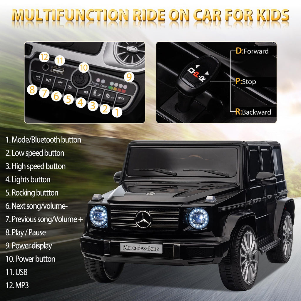 24V Ride on Car with Remote Control for Kids Mercedes Benz Ride on Car Toy for Boys and Girls 3-6 Years Old, Electric Vehicle, Bluetooth, LED Light, White