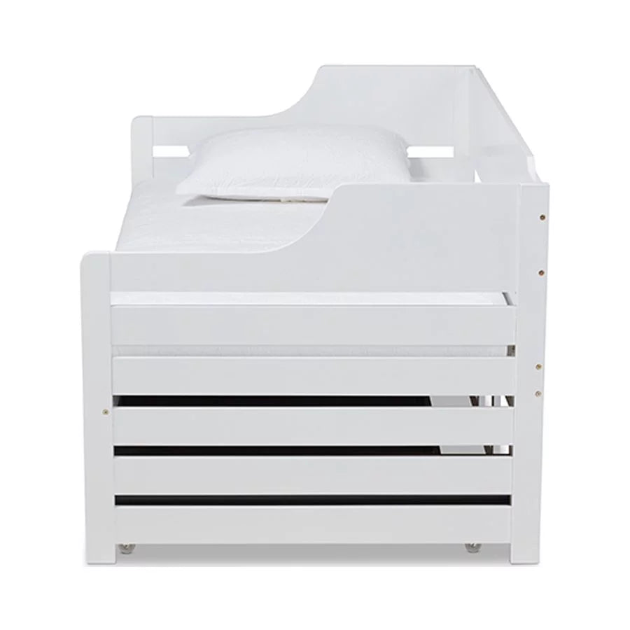 Baxton Studio Jameson Modern and Transitional White Finished Expandable Twin Size to King Size Daybed with Storage