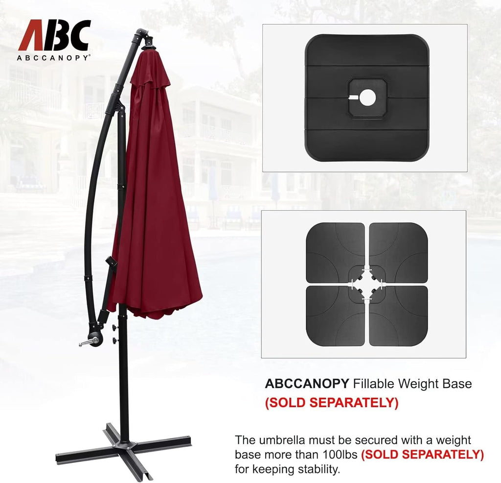 ABCCANOPY 10 FT Patio Umbrellas with Crank & Cross Base for Garden, Backyard, Pool and Beach, 12+ Colors(Turquoise)