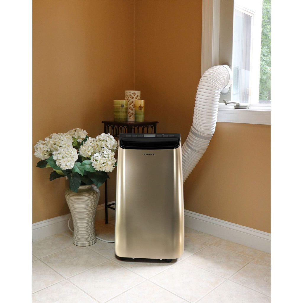 Amana 12,000 BTU, Portable Air Conditioner with Remote Control in Gold/Black for Rooms up to 500 -Sq. ft.