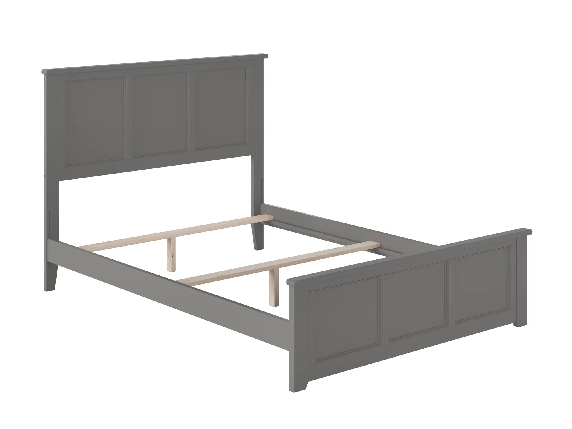 AFI Madison Full Solid Wood Traditional Bed with Matching Headboard Footboard Set in Grey