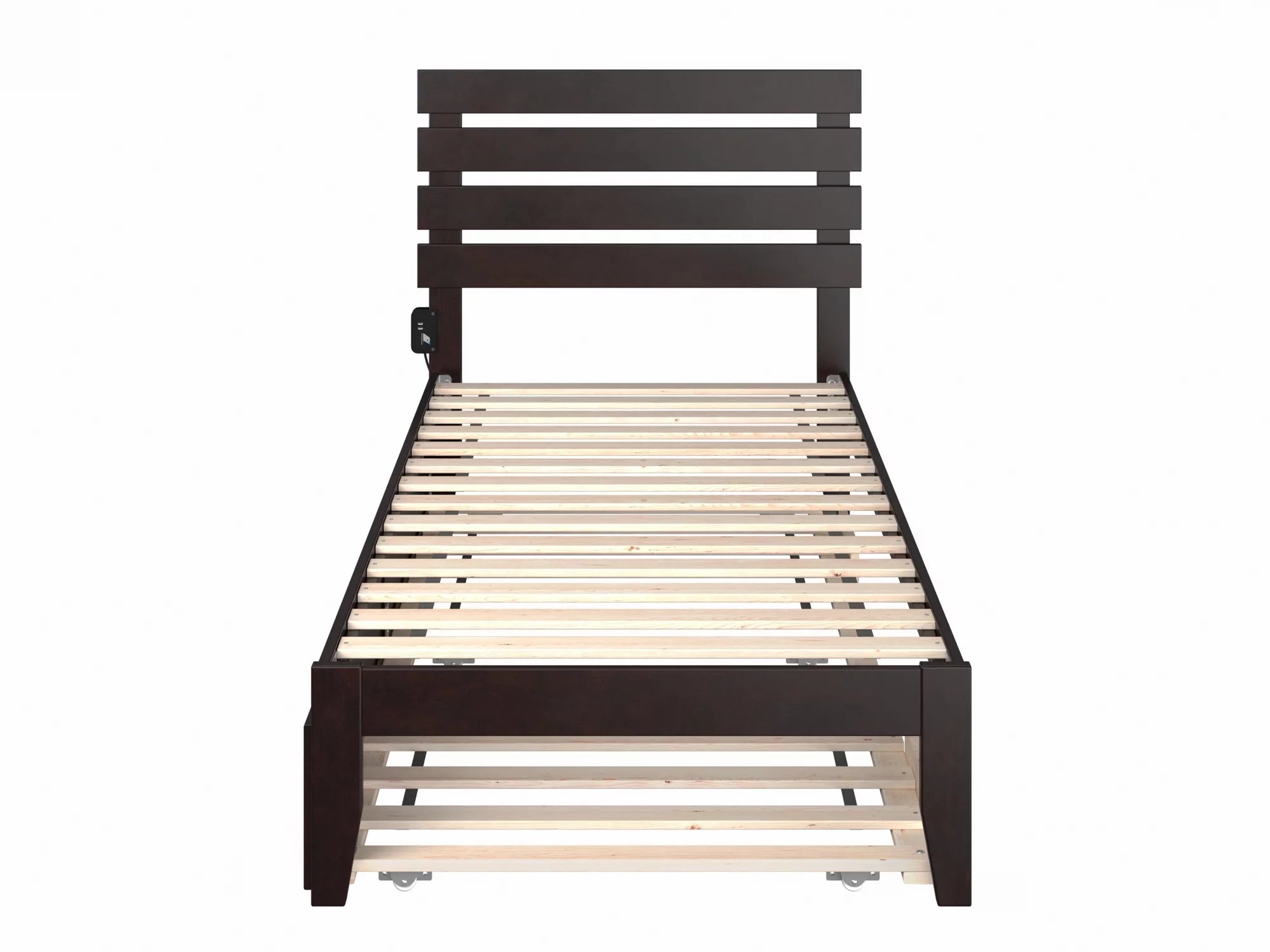 AFI Oxford 14" Twin XL Wood Platform Bed Frame with Twin XL Trundle, Espresso