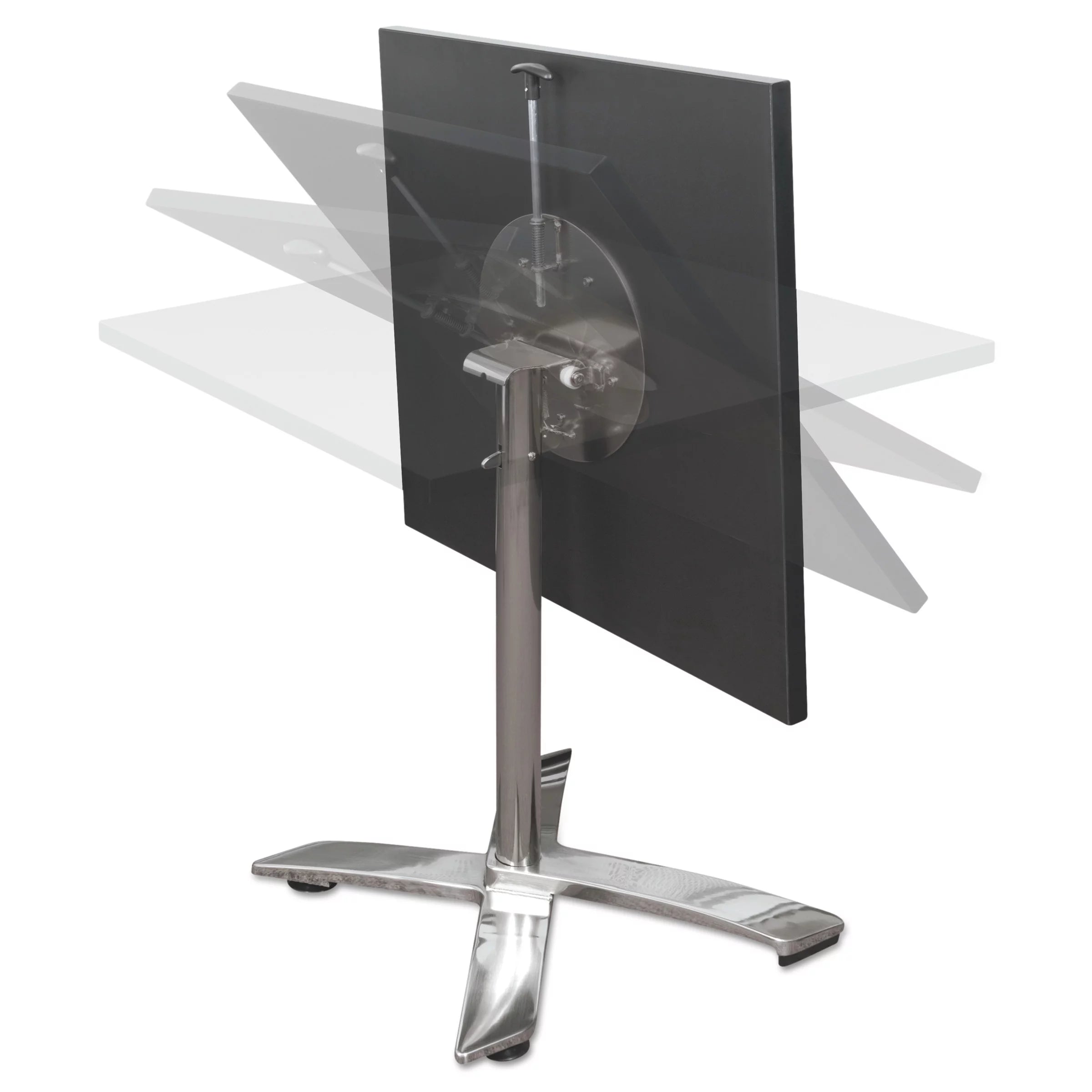 BALT Bistro Folding Table, Square, 27-1/2w x 27-1/2d x 29h, Black/Brushed Steel