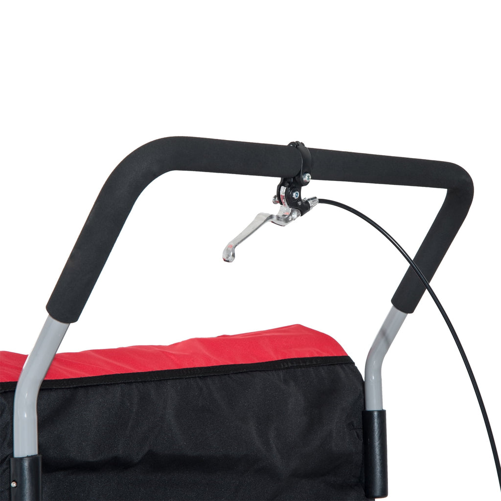 Aosom Elite 360 Swivel 2-In-1 Double Child Two-Wheel Bicycle Cargo Trailer And Jogger With 2 Safety Harnesses, Blue